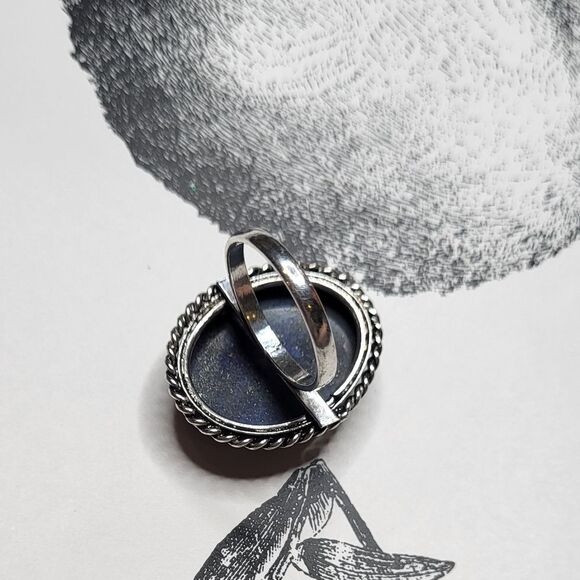 Bohemian Lapis Lazuli Ring Size 8 - Picture 5 of 7